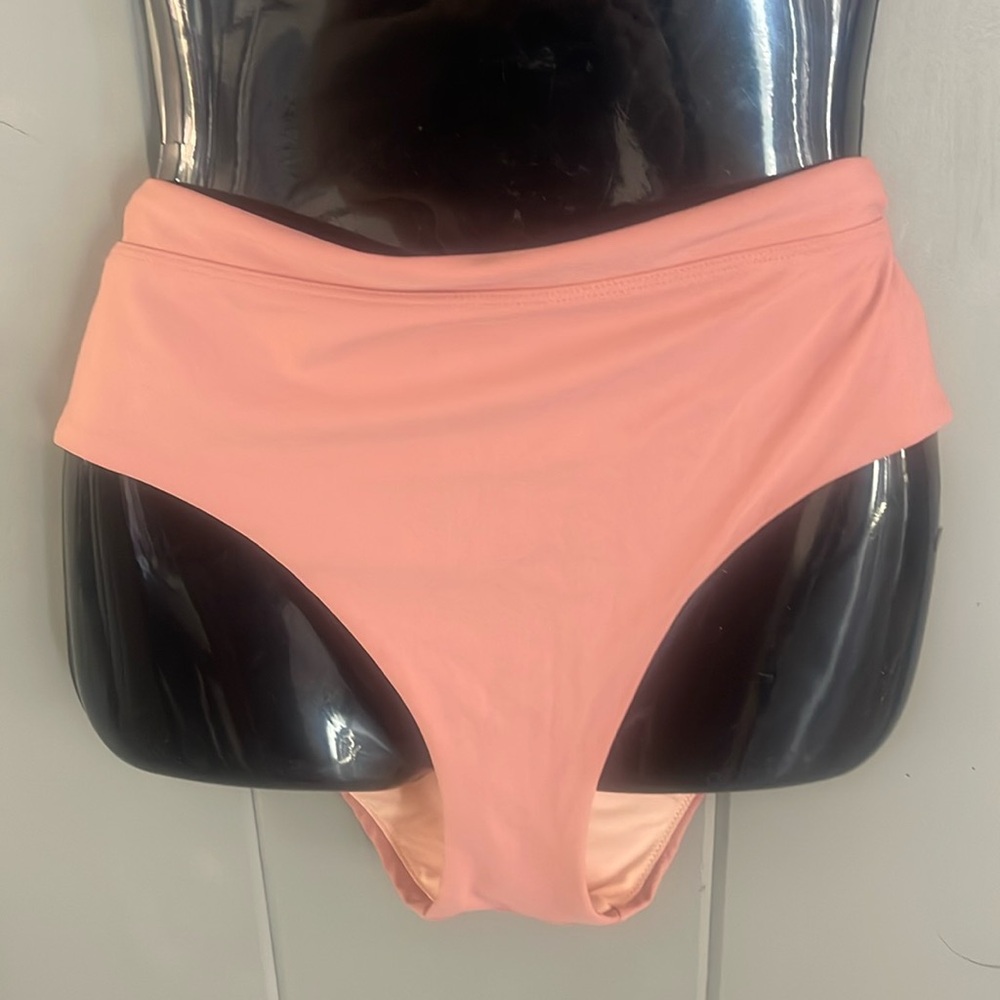 NWT Madewell Bikini Bottom High Waist Peach Orange Womens Festival Beach Boho